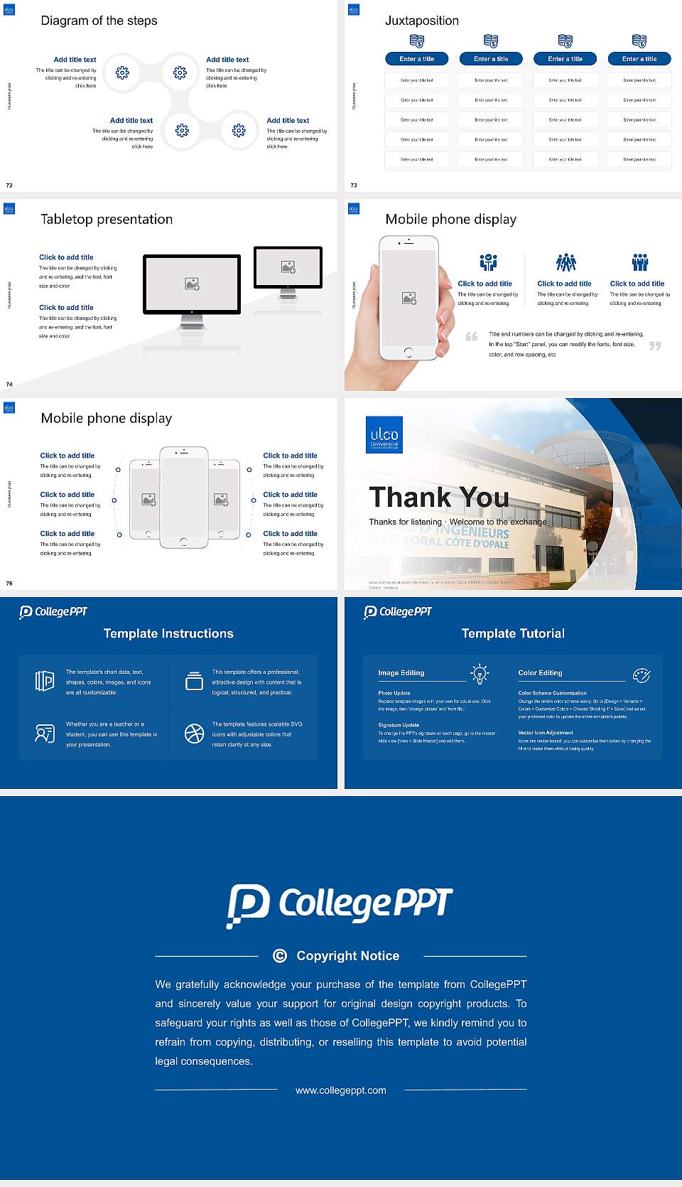 University of Littoral Côte d’Opale – Calais campus Competition/Entrepreneurship Contest PPT Template16:9 ratio PPT effect preview image9