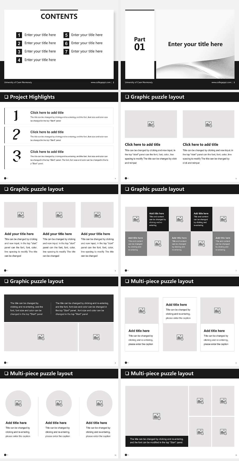 University of Caen Normandy General PPT Template4:3 ratio PPT effect preview image2