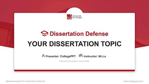 University of Limoges Graduation Thesis Defense PPT Template