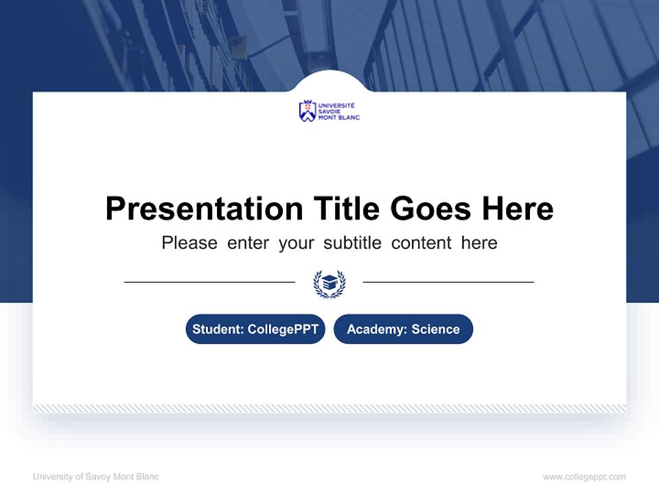 University of Savoy Mont Blanc National Scholarship Defense PPT Template4:3 ratio PPT effect preview image4