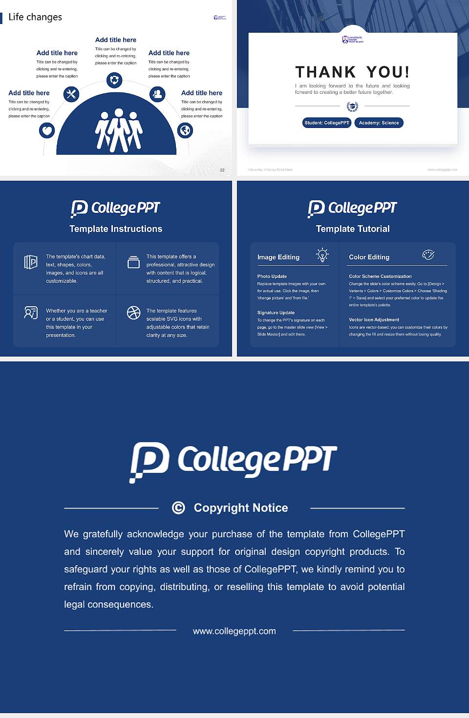 University of Savoy Mont Blanc National Scholarship Defense PPT Template4:3 ratio PPT effect preview image4