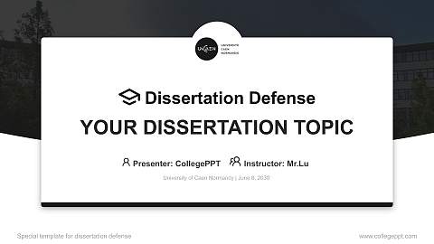 University of Caen Normandy Graduation Thesis Defense PPT Template