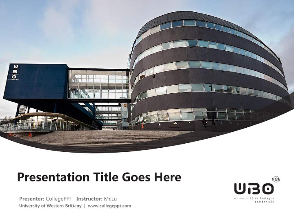 University of Western Brittany Course/Courseware Creation PPT Template4:3 ratio PPT effect preview image5