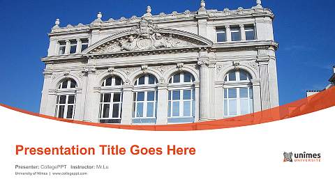 University of Nîmes Course/Courseware Creation PPT Template
