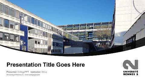 University of Rennes 2 Course/Courseware Creation PPT Template