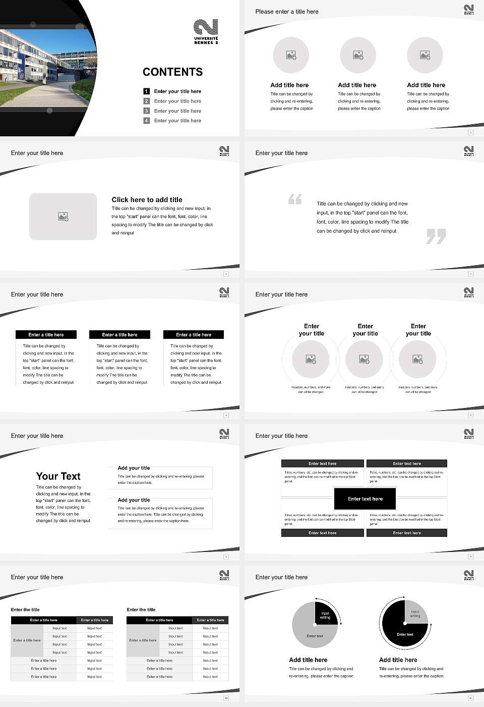 University of Rennes 2 Course/Courseware Creation PPT Template16:9 ratio PPT effect preview image2