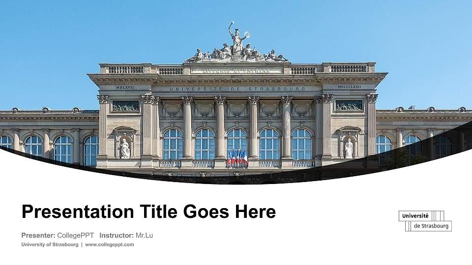University of Strasbourg Course/Courseware Creation PPT Template16:9 ratio PPT effect preview image