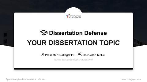 Toulouse-Jean Jaurès University Graduation Thesis Defense PPT Template