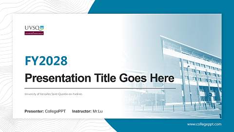 University of Versailles Saint-Quentin-en-Yvelines Academic Presentation/Research Findings Report PPT Template