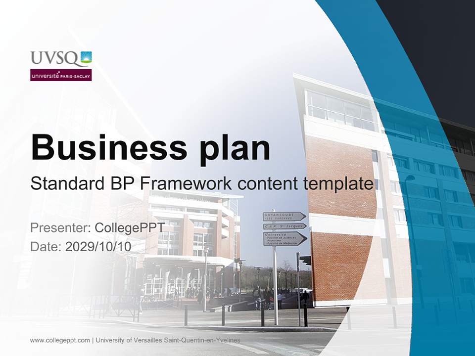 University of Versailles Saint-Quentin-en-Yvelines Competition/Entrepreneurship Contest PPT Template4:3 ratio PPT effect preview image9