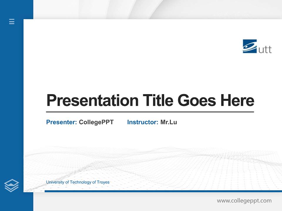 University of Technology of Troyes Thesis Proposal/Graduation Defense PPT Template4:3 ratio PPT effect preview image5