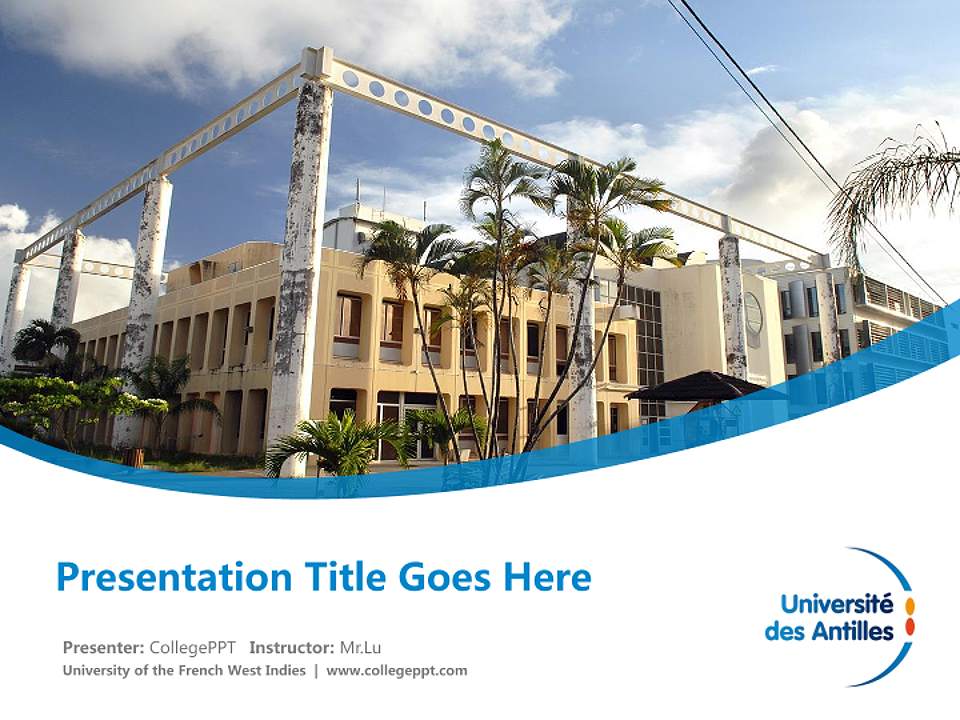 University of the French West Indies Course/Courseware Creation PPT Template4:3 ratio PPT effect preview image5