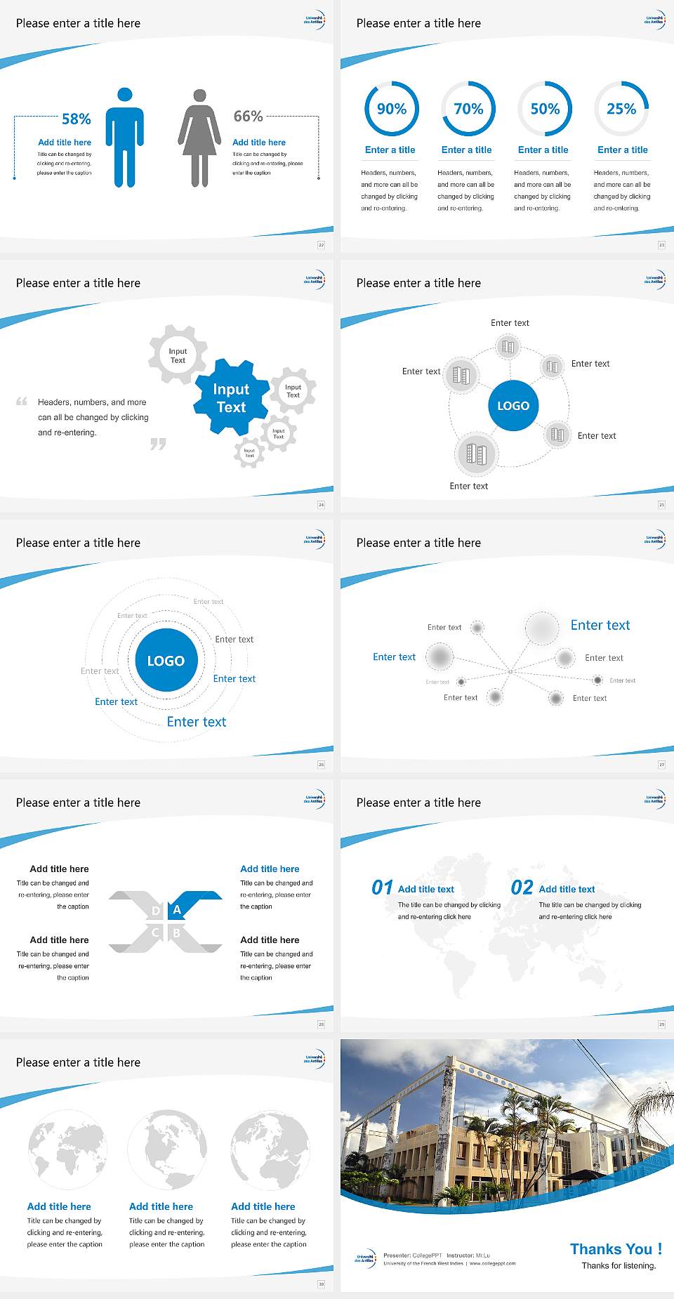 University of the French West Indies Course/Courseware Creation PPT Template4:3 ratio PPT effect preview image4