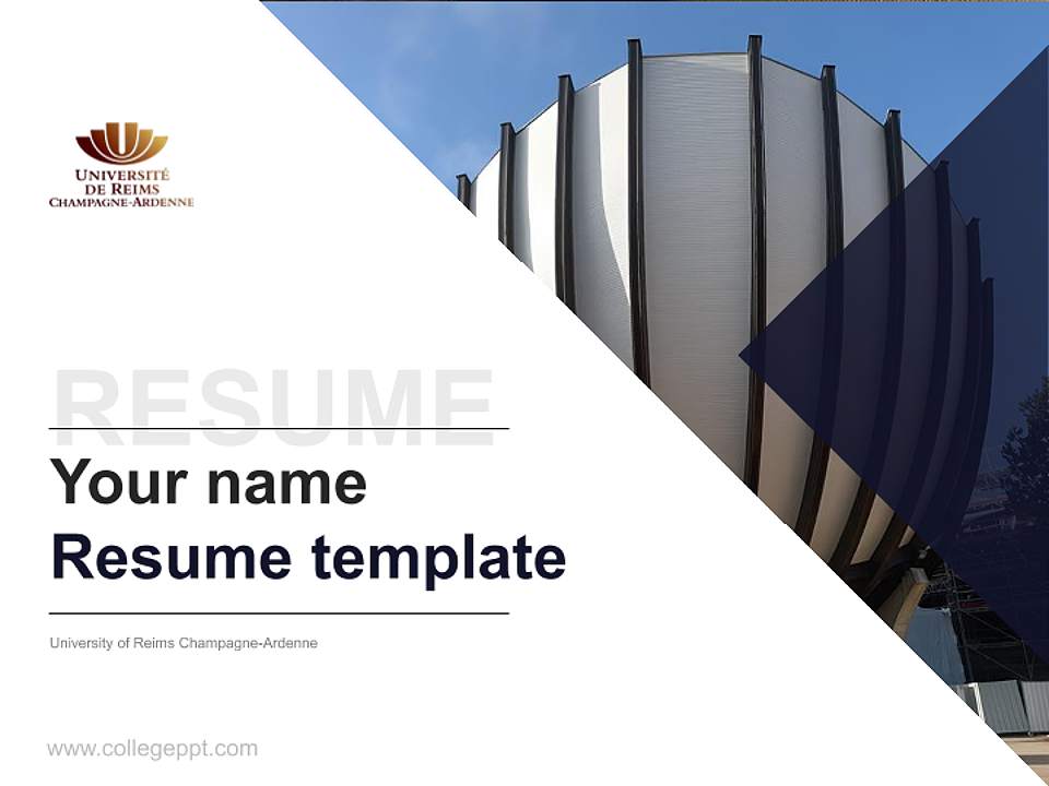 University of Reims Champagne-Ardenne Resume PPT Template4:3 ratio PPT effect preview image5