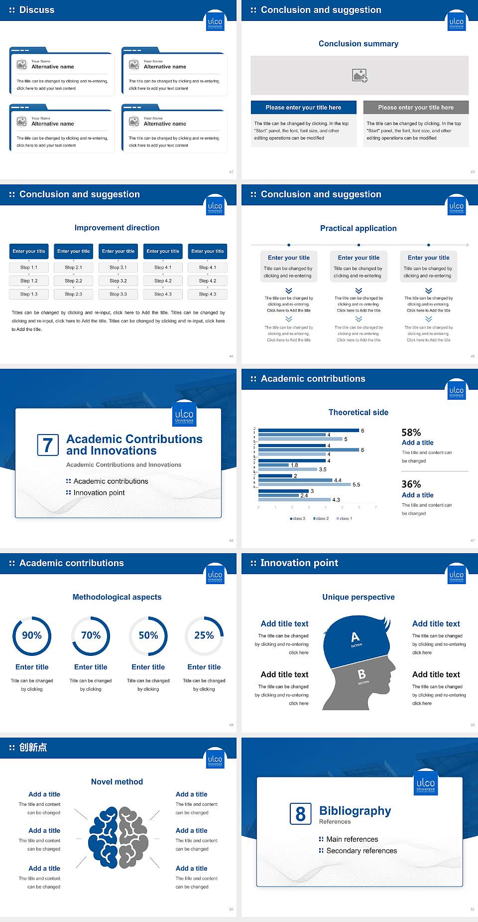 University of Littoral Côte d’Opale Graduation Thesis Defense PPT Template4:3 ratio PPT effect preview image6