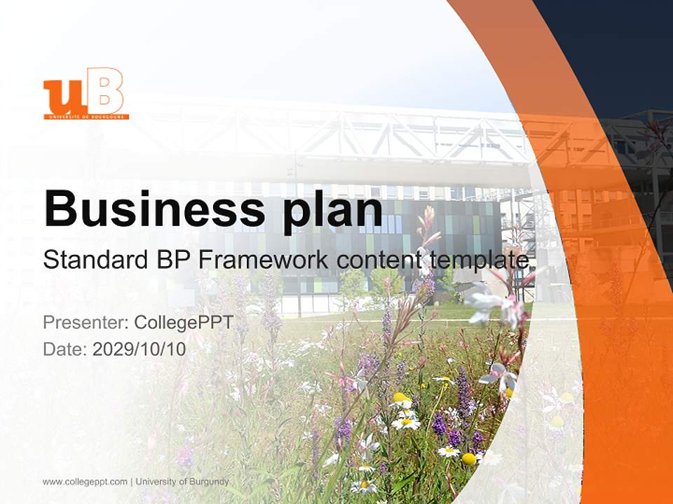 University of Burgundy Competition/Entrepreneurship Contest PPT Template4:3 ratio PPT effect preview image9