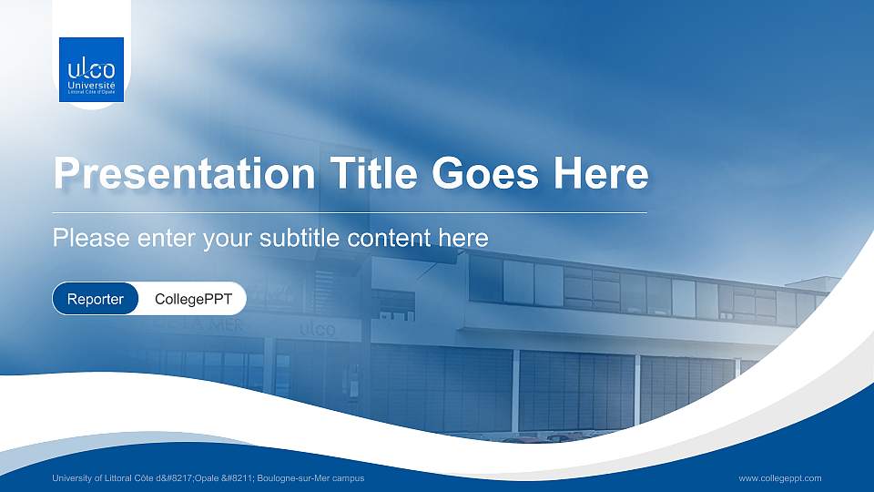 University of Littoral Côte d’Opale – Boulogne-sur-Mer campus Lecture Sharing and Networking Event PPT Template16:9 ratio PPT effect preview image