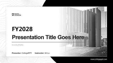 University of Nantes Academic Presentation/Research Findings Report PPT Template