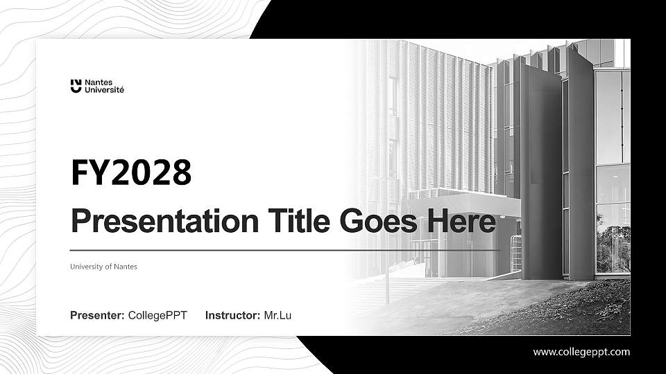 University of Nantes Academic Presentation/Research Findings Report PPT Template16:9 ratio PPT effect preview image