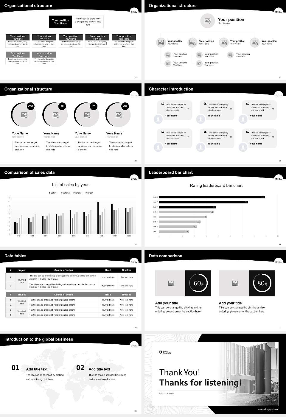 University of Nantes Academic Presentation/Research Findings Report PPT Template16:9 ratio PPT effect preview image4