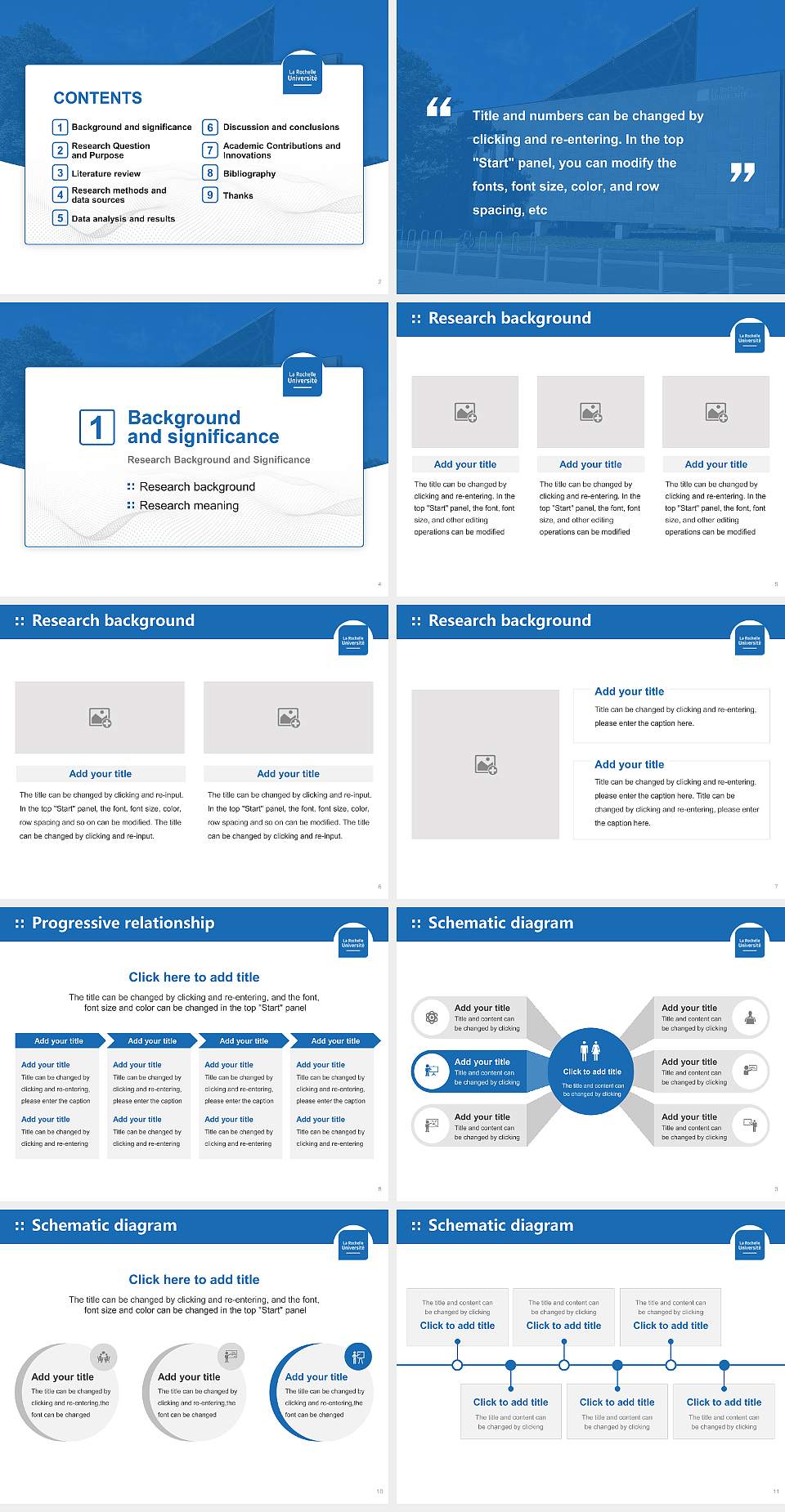 University of La Rochelle Graduation Thesis Defense PPT Template4:3 ratio PPT effect preview image2