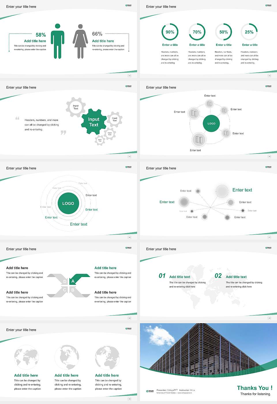 University of French Guiana Course/Courseware Creation PPT Template16:9 ratio PPT effect preview image4