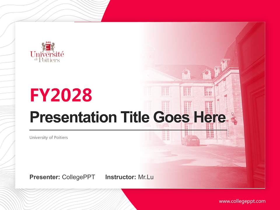 University of Poitiers Academic Presentation/Research Findings Report PPT Template4:3 ratio PPT effect preview image5