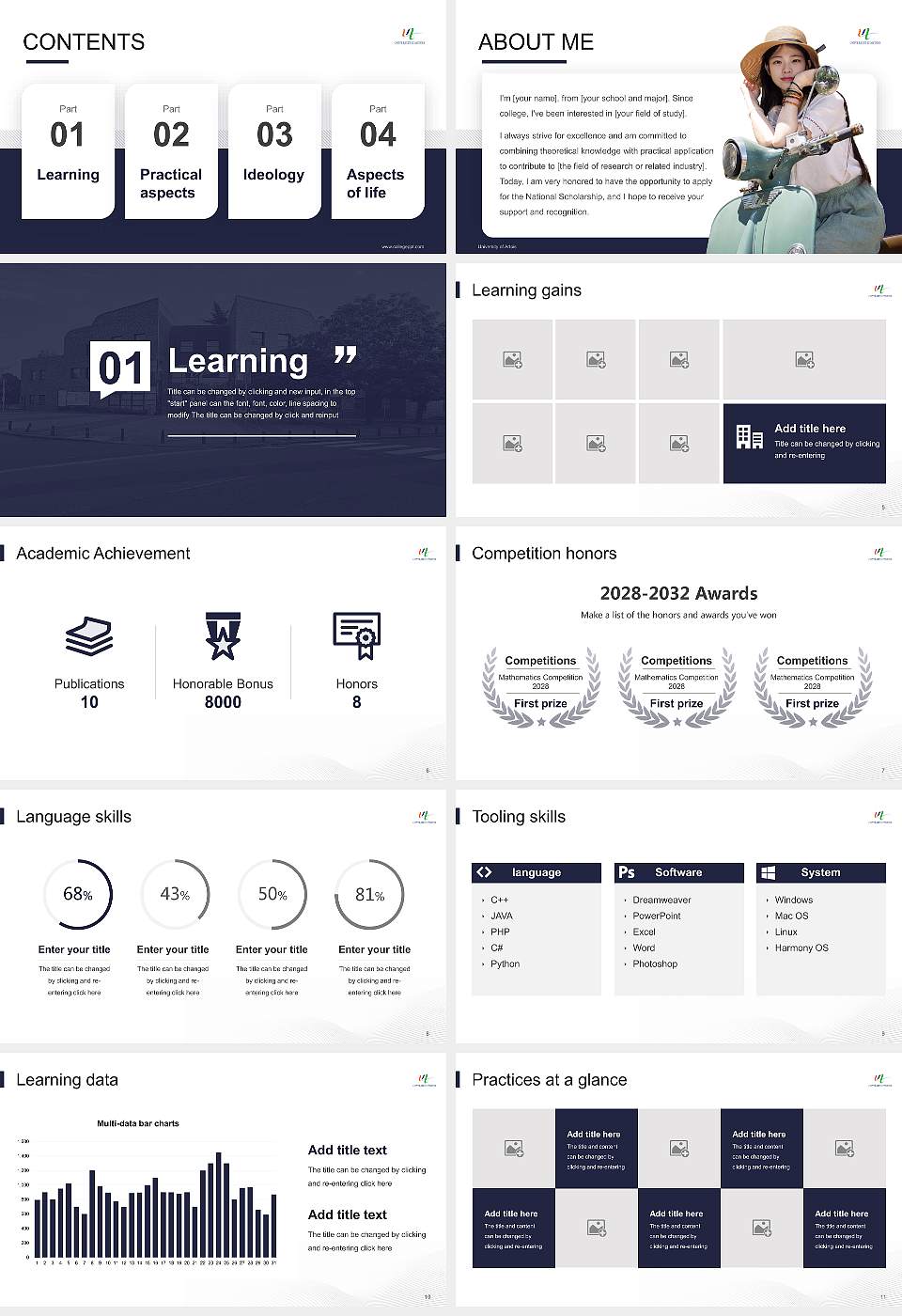 University of Artois National Scholarship Defense PPT Template16:9 ratio PPT effect preview image2