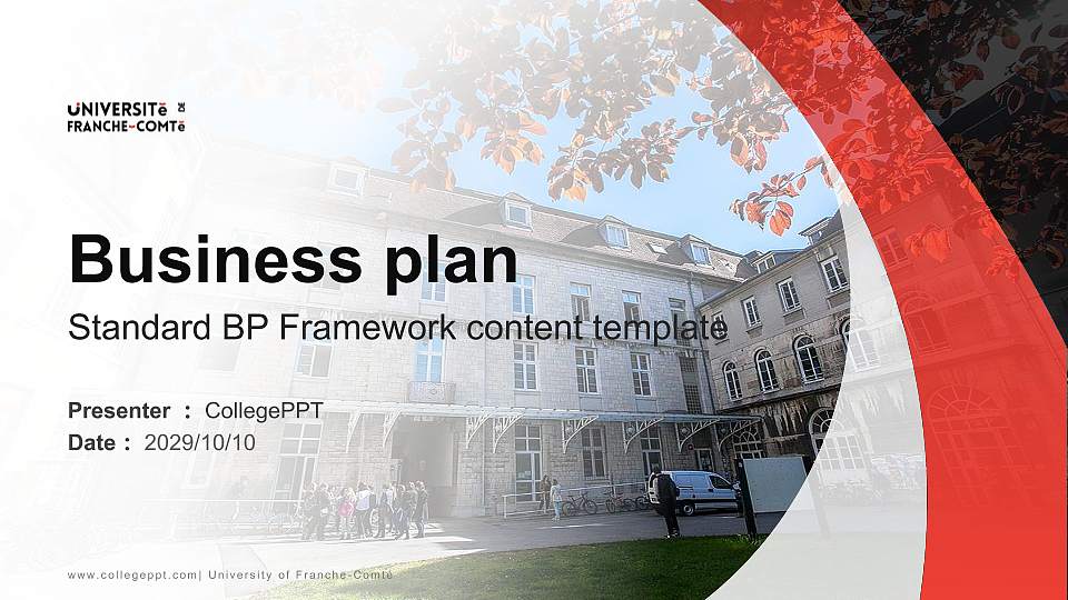 University of Franche-Comté Competition/Entrepreneurship Contest PPT Template16:9 ratio PPT effect preview image