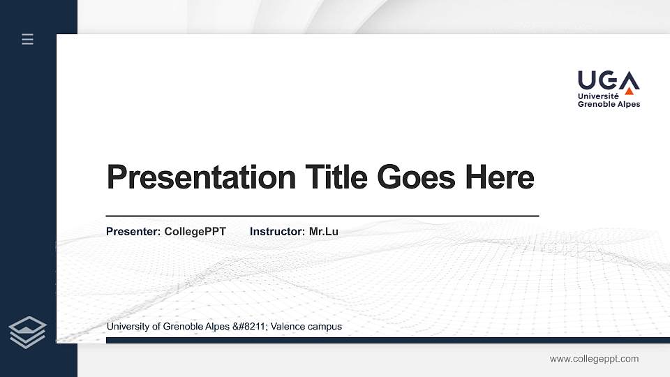 University of Grenoble Alpes – Valence campus Thesis Proposal/Graduation Defense PPT Template16:9 ratio PPT effect preview image