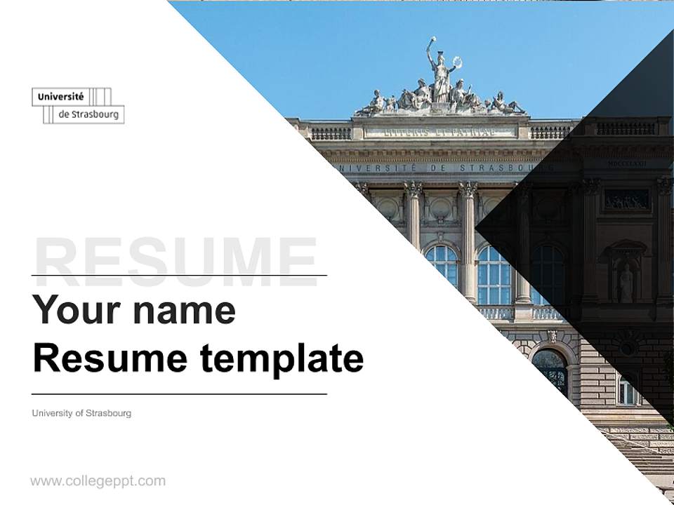University of Strasbourg Resume PPT Template4:3 ratio PPT effect preview image5