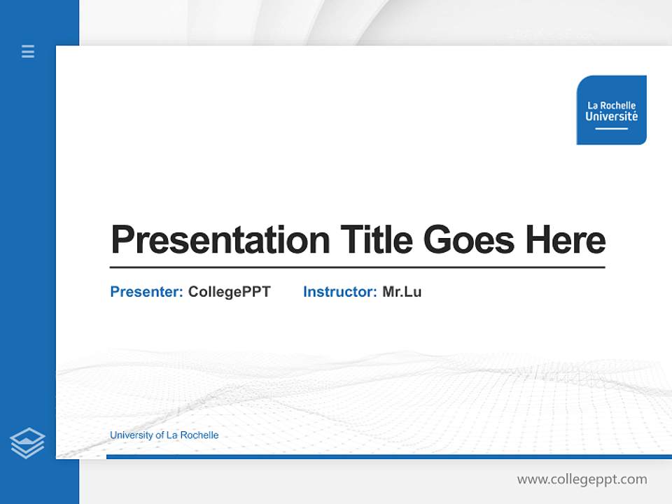 University of La Rochelle Thesis Proposal/Graduation Defense PPT Template4:3 ratio PPT effect preview image5