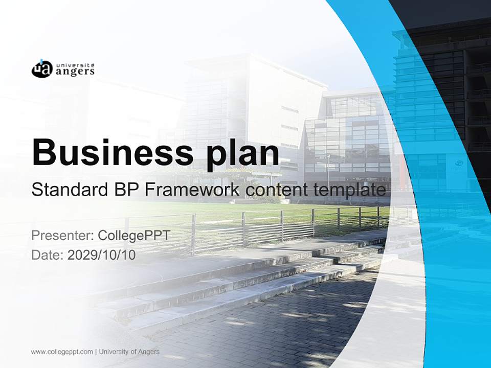 University of Angers Competition/Entrepreneurship Contest PPT Template4:3 ratio PPT effect preview image9