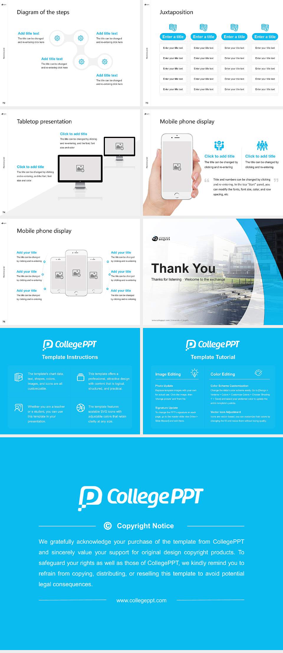 University of Angers Competition/Entrepreneurship Contest PPT Template4:3 ratio PPT effect preview image9