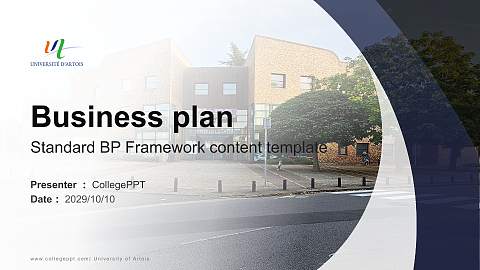University of Artois Competition/Entrepreneurship Contest PPT Template