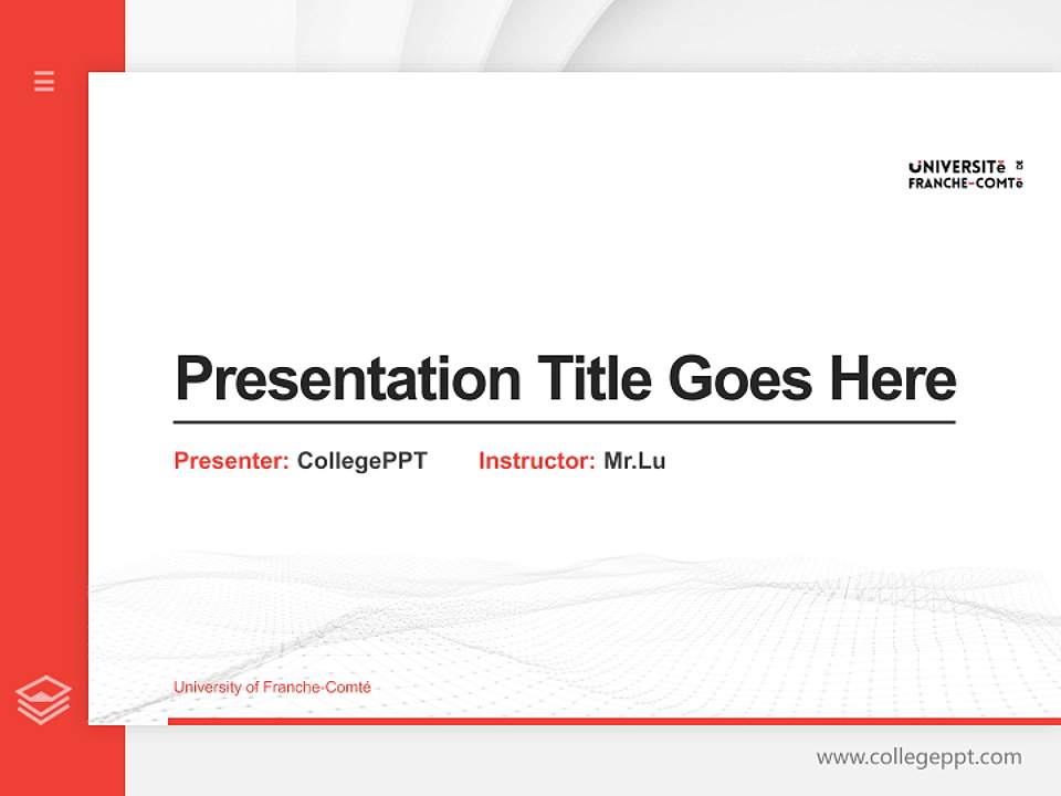 University of Franche-Comté Thesis Proposal/Graduation Defense PPT Template4:3 ratio PPT effect preview image5