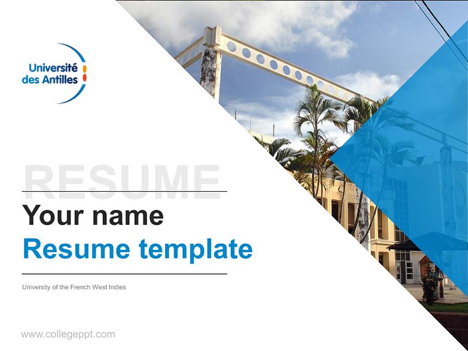 University of the French West Indies Resume PPT Template4:3 ratio PPT effect preview image5