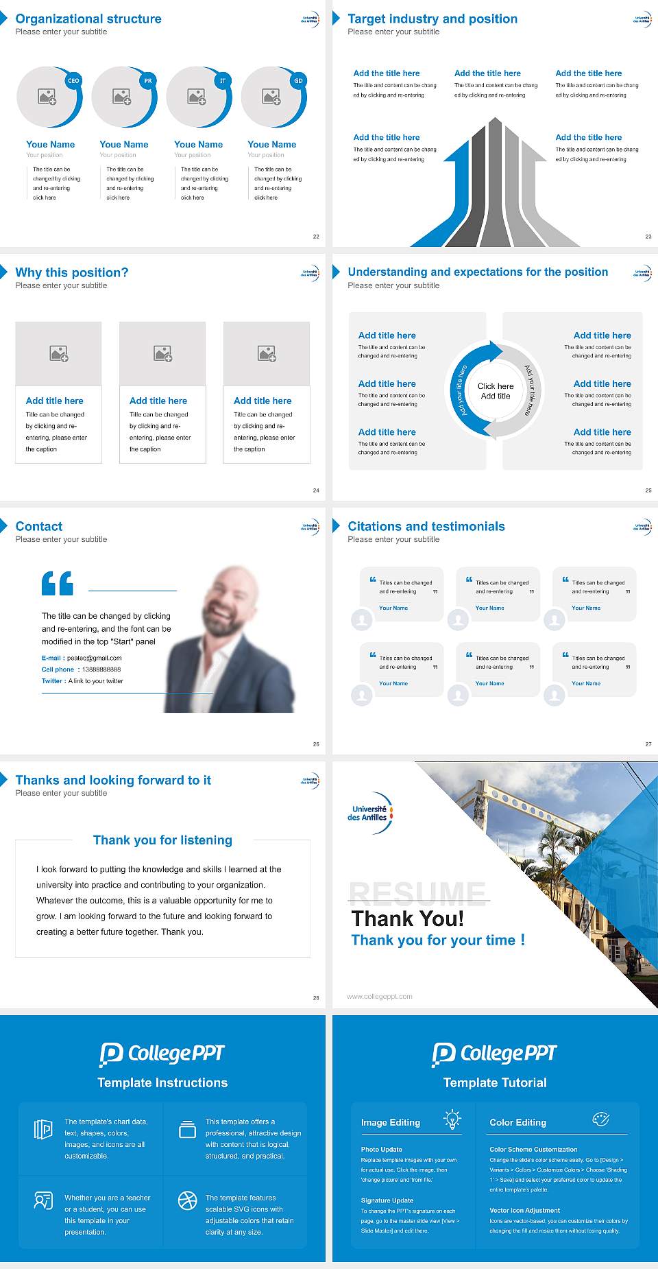 University of the French West Indies Resume PPT Template4:3 ratio PPT effect preview image4