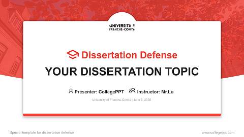 University of Franche-Comté Graduation Thesis Defense PPT Template