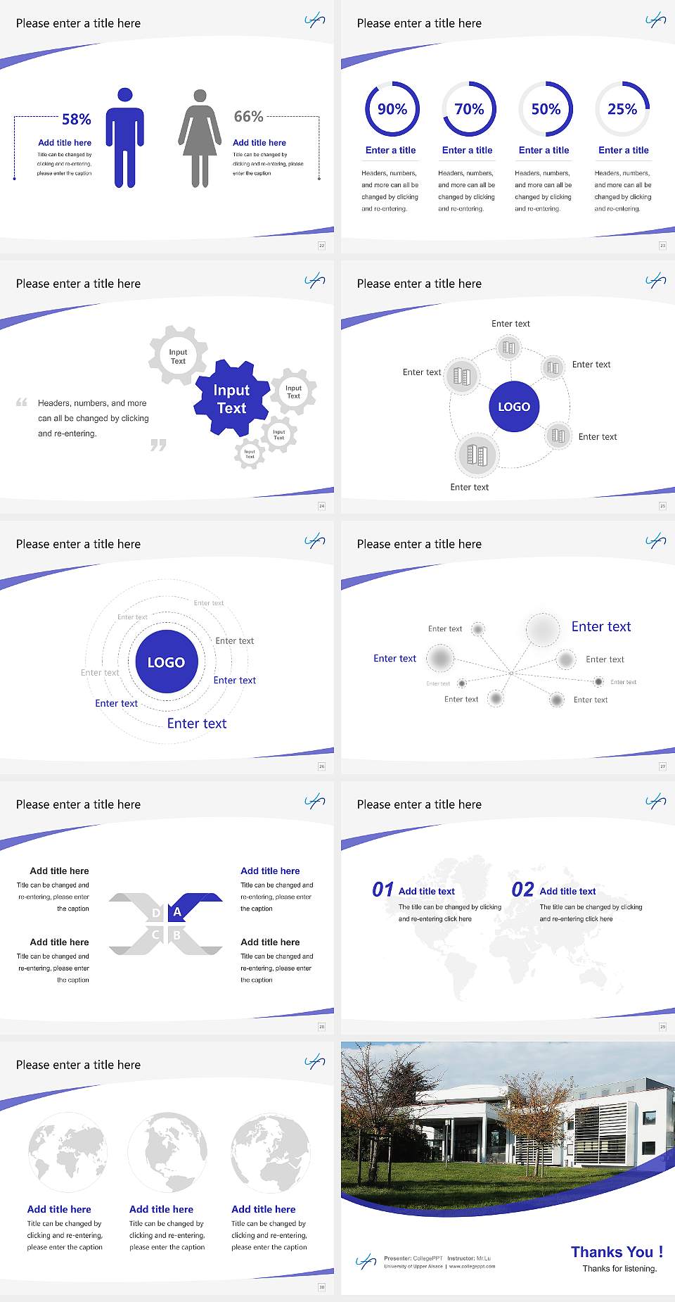 University of Upper Alsace Course/Courseware Creation PPT Template4:3 ratio PPT effect preview image4