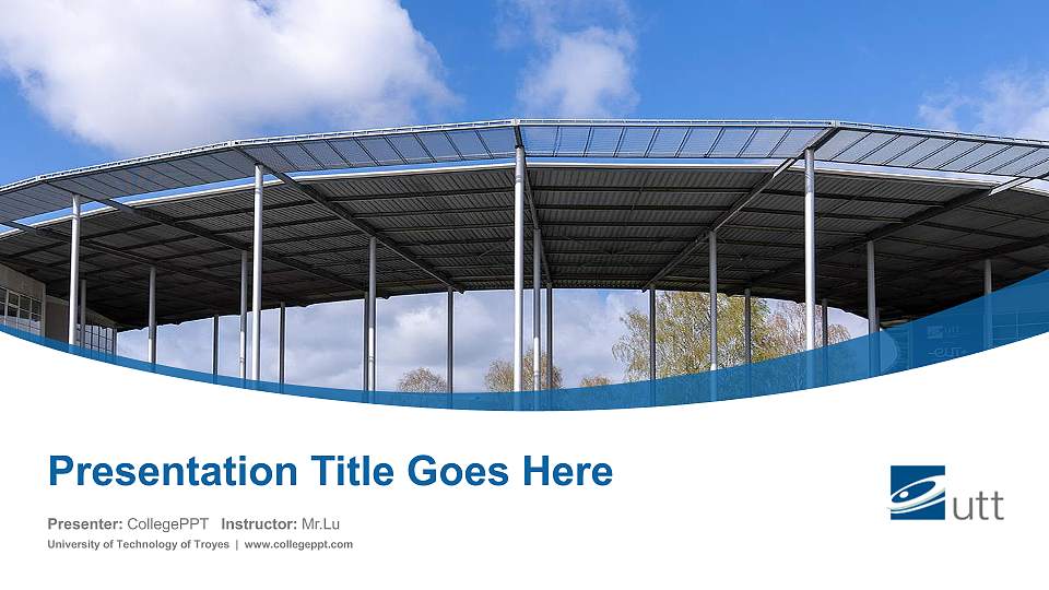 University of Technology of Troyes Course/Courseware Creation PPT Template16:9 ratio PPT effect preview image