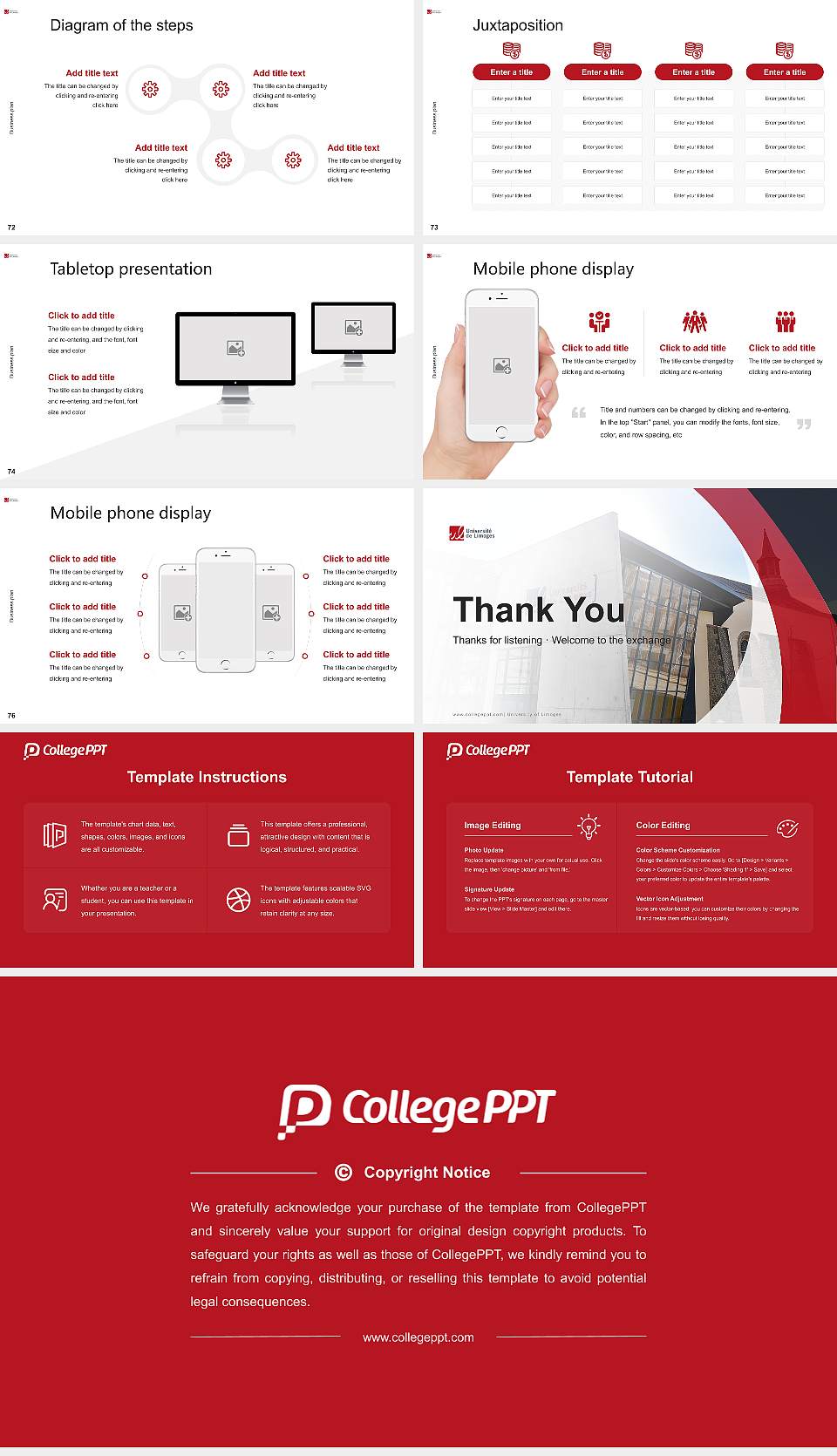 University of Limoges Competition/Entrepreneurship Contest PPT Template16:9 ratio PPT effect preview image9