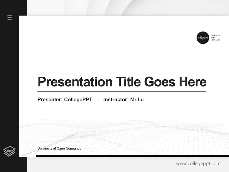 University of Caen Normandy Thesis Proposal/Graduation Defense PPT Template4:3 ratio PPT effect preview image5