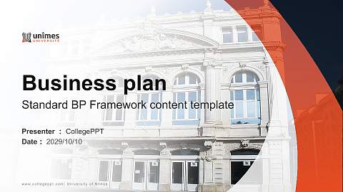 University of Nîmes Competition/Entrepreneurship Contest PPT Template