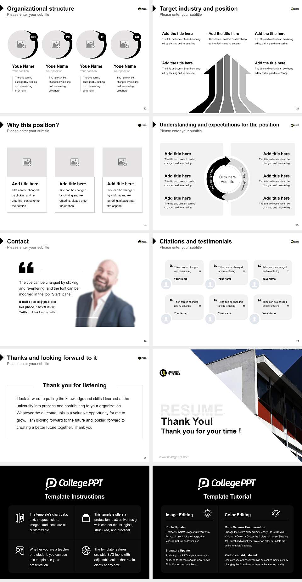 University of Lorraine Resume PPT Template4:3 ratio PPT effect preview image4