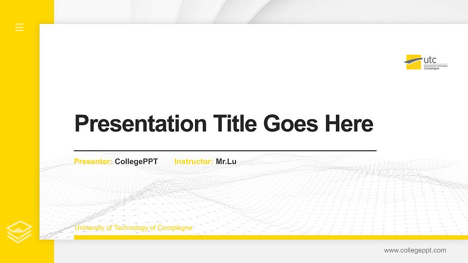 University of Technology of Compiègne Thesis Proposal/Graduation Defense PPT Template16:9 ratio PPT effect preview image