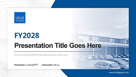 University of Littoral Côte d’Opale – Boulogne-sur-Mer campus Academic Presentation/Research Findings Report PPT Template