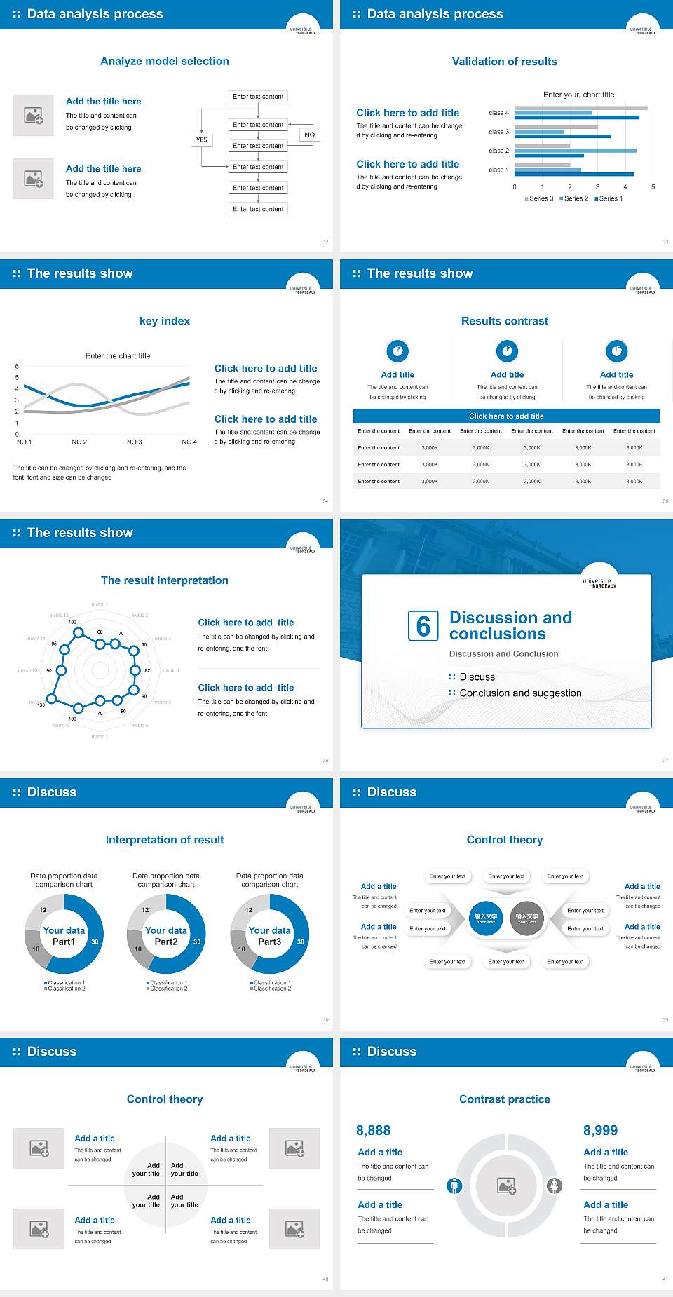 University of Bordeaux Graduation Thesis Defense PPT Template4:3 ratio PPT effect preview image5