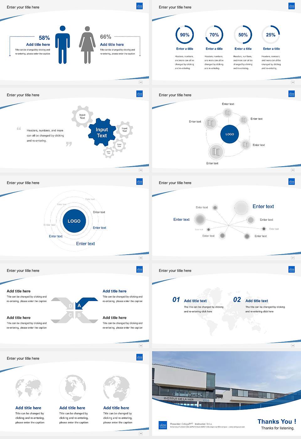 University of Littoral Côte d’Opale – Boulogne-sur-Mer campus Course/Courseware Creation PPT Template16:9 ratio PPT effect preview image4