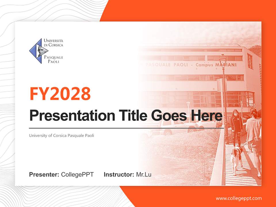 University of Corsica Pasquale Paoli Academic Presentation/Research Findings Report PPT Template4:3 ratio PPT effect preview image5